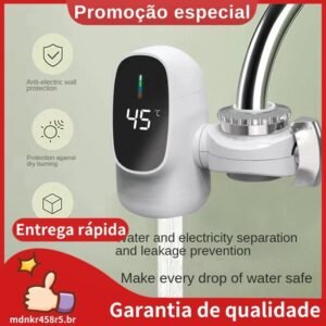Torneira aquecedora de água quente elétrica instantânea 3000w com display digital aquecedor para banheiro . mdnkr458r