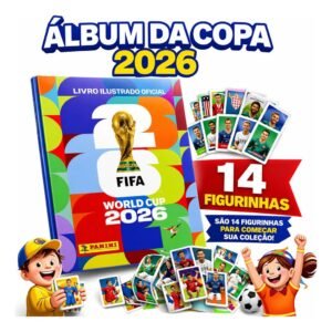 Album copa do mundo 26 panini oficial capa mole +14 figuinhas oficiais