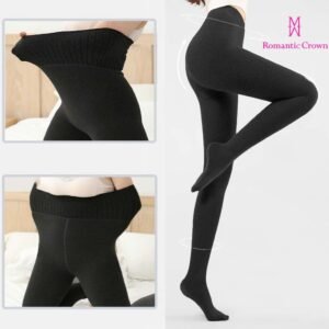 Calça legging térmica feminina com fleece pelúcia inverno cintura alta