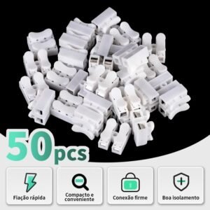 50 conectores bidirecionais de fio para fixação