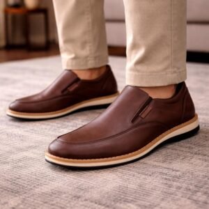 Sapato masculino mocassim casual confortável social trabalho casamento sapatênis couro leve elegante