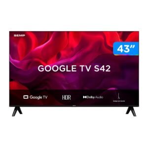 Smart tv semp 43s42 43” led fhd google dolby audio 60hz