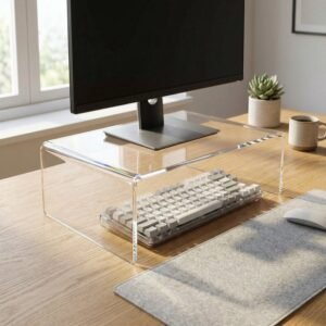Suporte para monitor de computador acrílico transparente apoio mesa