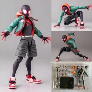 Shf miles homem-aranha figura ferro universo paralelo modelo conjunto brinquedo super móvel