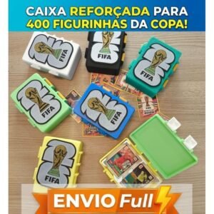 Caixinha porta figurinhas da copa ⚽ organizador de cards futebol | estojo para guardar
