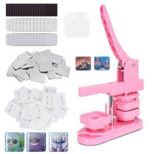 Mecolour 50*50mm máquina para fabricar botões quadrados,50 + 50 imãs de geladeira.