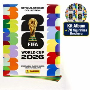 Kit album oficial + 70 figurinhas copa do mundo 2026 - livro capa dura / brochura