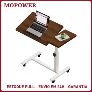 Mesa para notebook ergonômica luxo mdf com altura ajustável e tampo reclinável cama sofá escritório