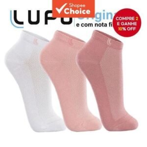 Meias lupo original femininas para homens e mulheres-pacote de 3 pares | algodão respirável com padrões delicados (preto