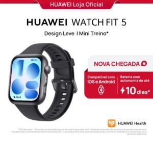 Huawei watch fit 5 | smartwatch relogio amoled de 182" design leve mini treino 64 gb gps