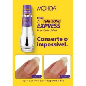 Base cola unha - nail bond express mohda quebrada, fixação imediata, 3free.