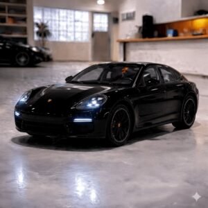 Miniatura porsche panamera escala 1:24 metal com som e luz luxo ligeiro