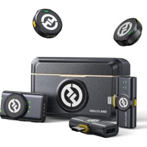Microfone lapela bluetooth sem fio hollyland lark m2 versão lighting usb-c câmera combo duo original