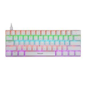 Teclado mecanico tgt sherman compacto v2, rainbow, abnt2,switch huano azul, branco, tgt-shcptw-rbw02