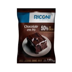 Cacau em pó riconi 32% / 50% chocolate 1kg profissional