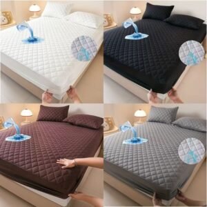 Capa protetor de colchão impermeável cama casal matelado com elástico premium