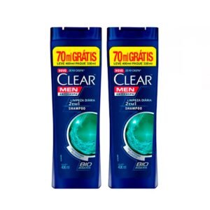 Kit shampoo clear anti-caspa limpeza diária 2 em 1 leve 400ml pague 330ml - unidades