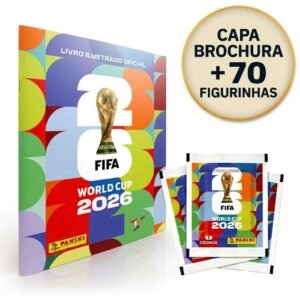 Album oficial copa do mundo 2026 + 70 figurinhas capa brochura