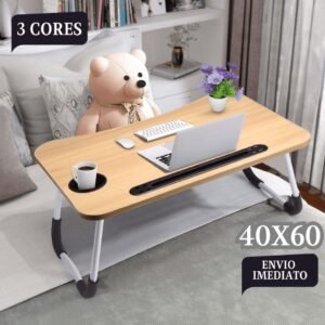 Mesa p/ notebook suporte dobrável cama sofá trabalho laptop home office