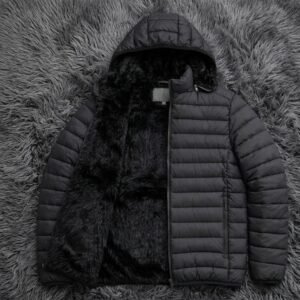 Jaqueta puffer masculina matelasse inverno quente peluciada e sem forro