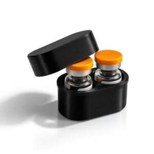 Porta ampola duplo + 2 tampa | organizador compacto e resistente para unidades - 3ml