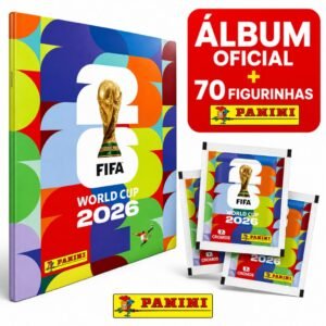 Álbum copa do mundo 2026 brochura + 70 figurinhas ( 10 envelope ) oficial panini