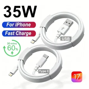 Cabo usb de carregamento rápido pd 35w para iphone 14 8 7 plus 13 12 mini 11 pro xs max xr x c 0.25m 1m 1.5m 2m 3m