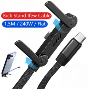 Ładowarka do telefonu carregador de telefone plano carga rápida tipo c 240w suporte dobrável cabo carregamento rápido para chute iphone 17 16 samsung