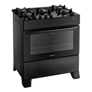 Fogão atlas 5 bocas preto mônaco top glass com acendimento automático 127/220v