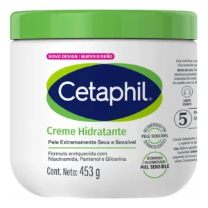 Creme corporal hidratante cetaphil 453 g | pele sensível, seca a muito hidratação de 48 horas niacinamida e pantenol (provitamina b5) neutra