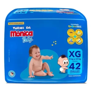Fralda descartável turma da mônica baby xg pacote 42 unidades sem gênero