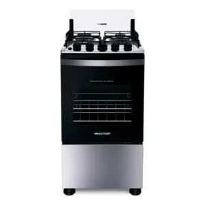 Fogão brastemp 4 bocas inox bfo4nbr - bivolt cinza/preto 127/220v