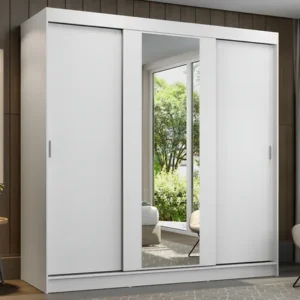 Guarda-roupa casal armário quarto reno madesa 3 portas de correr esp branco 1095h91e