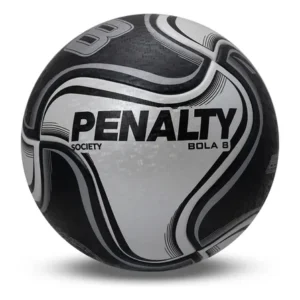 Bola de futebol society 8 x penalty preto e branco