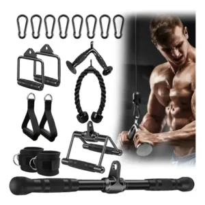 Kit 10 puxadores anatômicos academia musculação c/ 8 ganchos