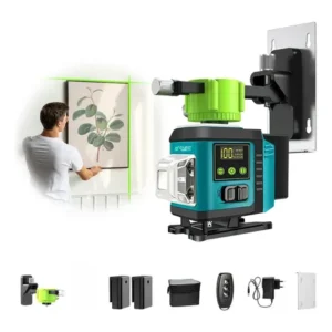 Nível laser 12 linhas verde 40m controle pro recarregável c