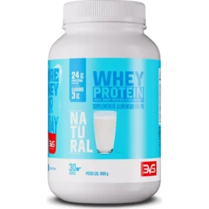 100% whey protein concentrado 900g sabor natural - proteína pura 3vs nutrition
