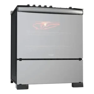 Fogão 5 bocas dako diplomata glass style com frente espelhada mesa de vidro e grill timer tripla chama bivolt preto/espelhado 127/220v