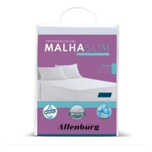 Protetor de colchão impermeável malha slim queen altenburg branco liso