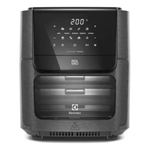 Air fryer forno 5 em 1 12l 1700w digital espeto giratório 2 bandejas antiaderentes 10 funções 7 receitas aviso sonoro fritadeira elétrica sem óleo bancada electrolux eaf90 grafite 127v