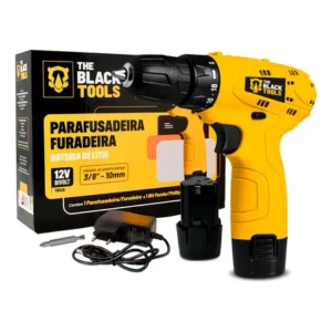 Parafusadeira furadeira the black tools tb12a 3/8 a bateria cor amarelo frequência 60hz 127/220v