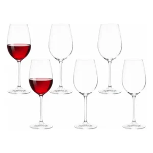 Conjunto de 6 taças vidro cristal 460ml para vinho água luxo moderna pasabahce transparente
