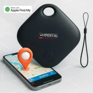 Mini localizador rastreador smart tag gps com cordão chaveiro cor preto compatível iphone apple chrome technology