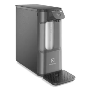Purificador de água gelada fria e natural eletrônico placa compacto electrolux pe12g com filtro carvão 6 meses ou 3000l painel touch cinza 127/220v