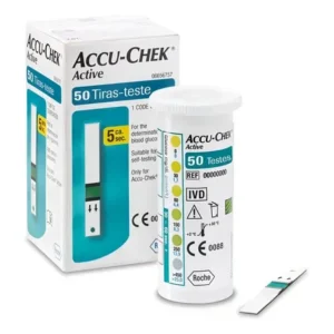 Tiras para medição de glicose accu chek active caixa com 50 un verde