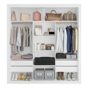 Closet casal 4 gavetas 100% mdf amoudi móveis cor branco
