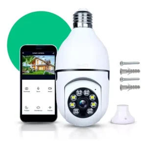 Câmera lampada de segurança casenn ip wifi com visão noturna interna externa app yoosee espiã 360º cor branco