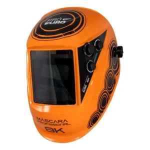 Máscara de solda automática 8k pró euro tripla regulagem laranja liso