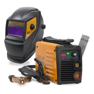 Kit máquina de solda portátil gp 165a bivolt + máscara automática pró euro laranja