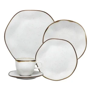 Aparelho de jantar 30 peças ryo maresia oxford porcelana branco liso
